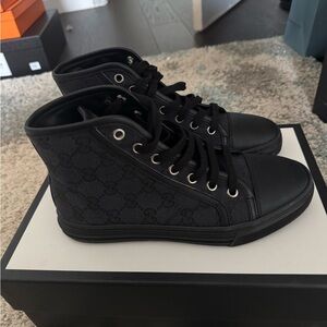 Gucci Black Sneakers High-Top Canvas